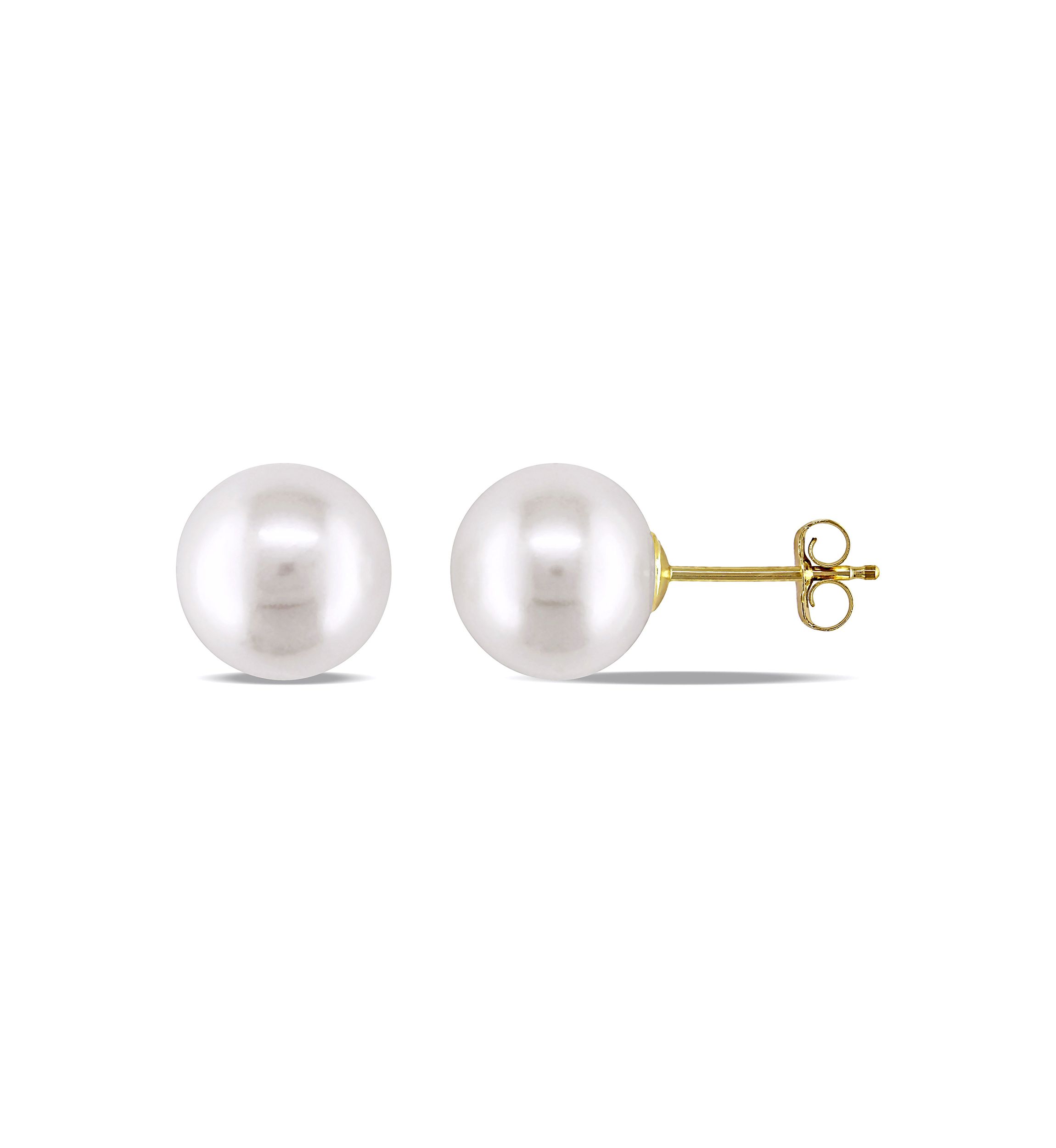 8-8.5MM Cultured Freshwater Pearl Stud Earrings in 14k Yellow Gold