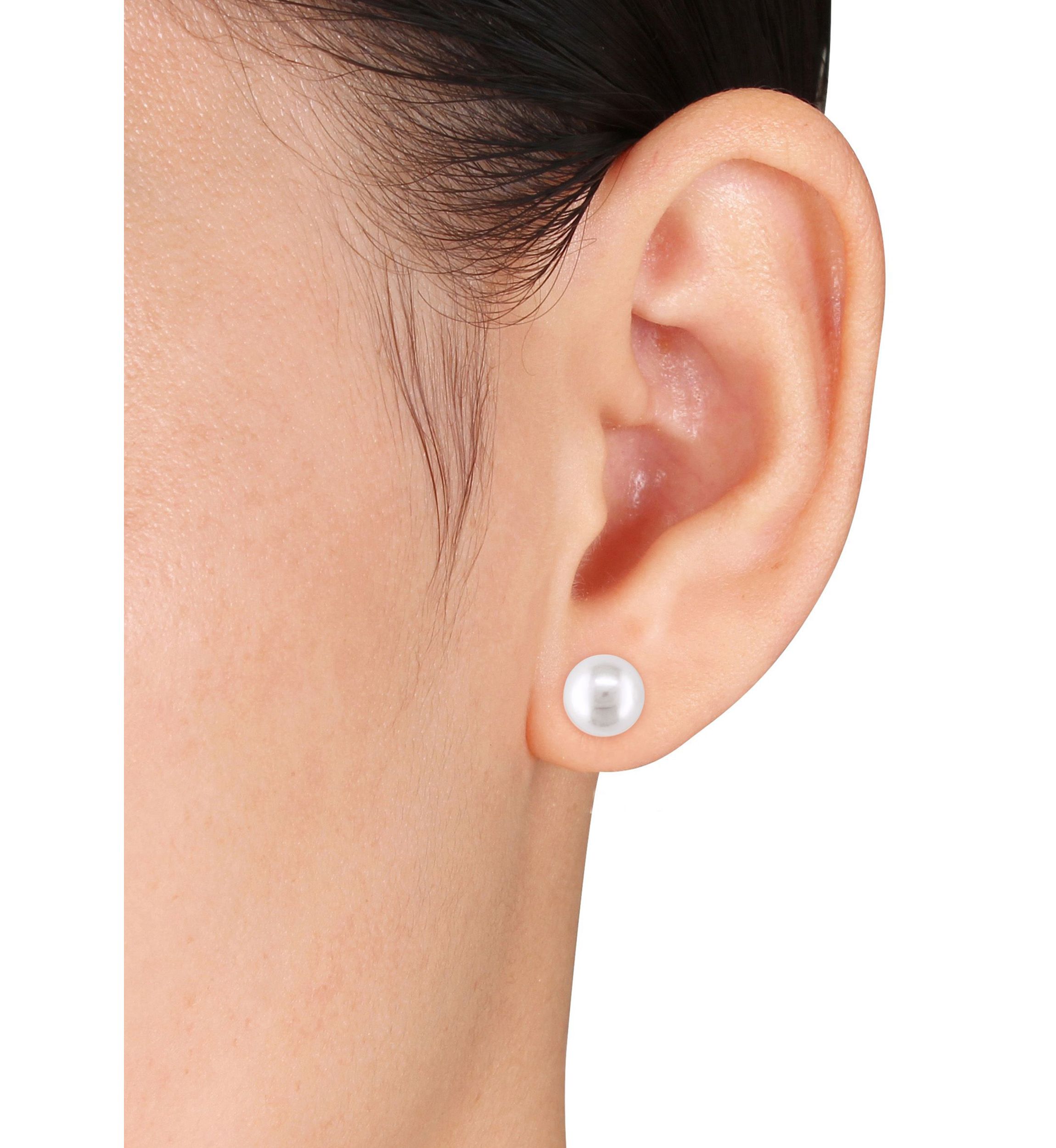 8-8.5MM Cultured Freshwater Pearl Stud Earrings in 14k Yellow Gold
