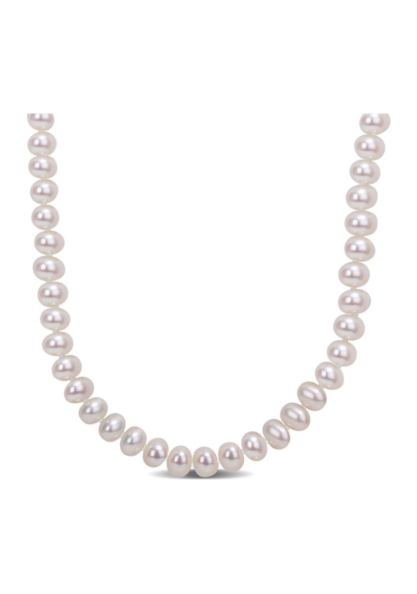 5-6MM Freshwater Cultured Pearl 18" Strand Necklace with Sterling Silver Clasp