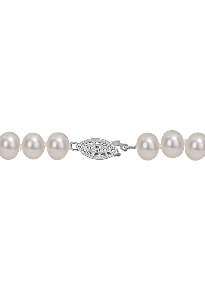 5-6MM Freshwater Cultured Pearl 18" Strand Necklace with Sterling Silver Clasp