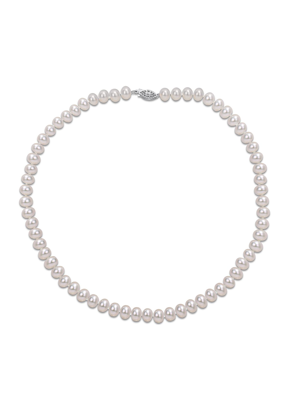 5-6MM Freshwater Cultured Pearl 18" Strand Necklace with Sterling Silver Clasp