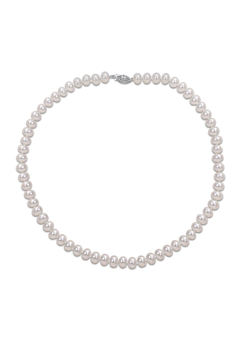 5-6MM Freshwater Cultured Pearl 18" Strand Necklace with Sterling Silver Clasp