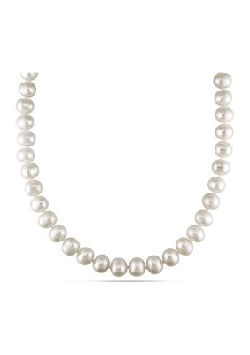 Belk & Co 10-11MM Freshwater Baroque Cultured Pearl 18" Strand Necklace with 14k White Gold Clasp, 18 in