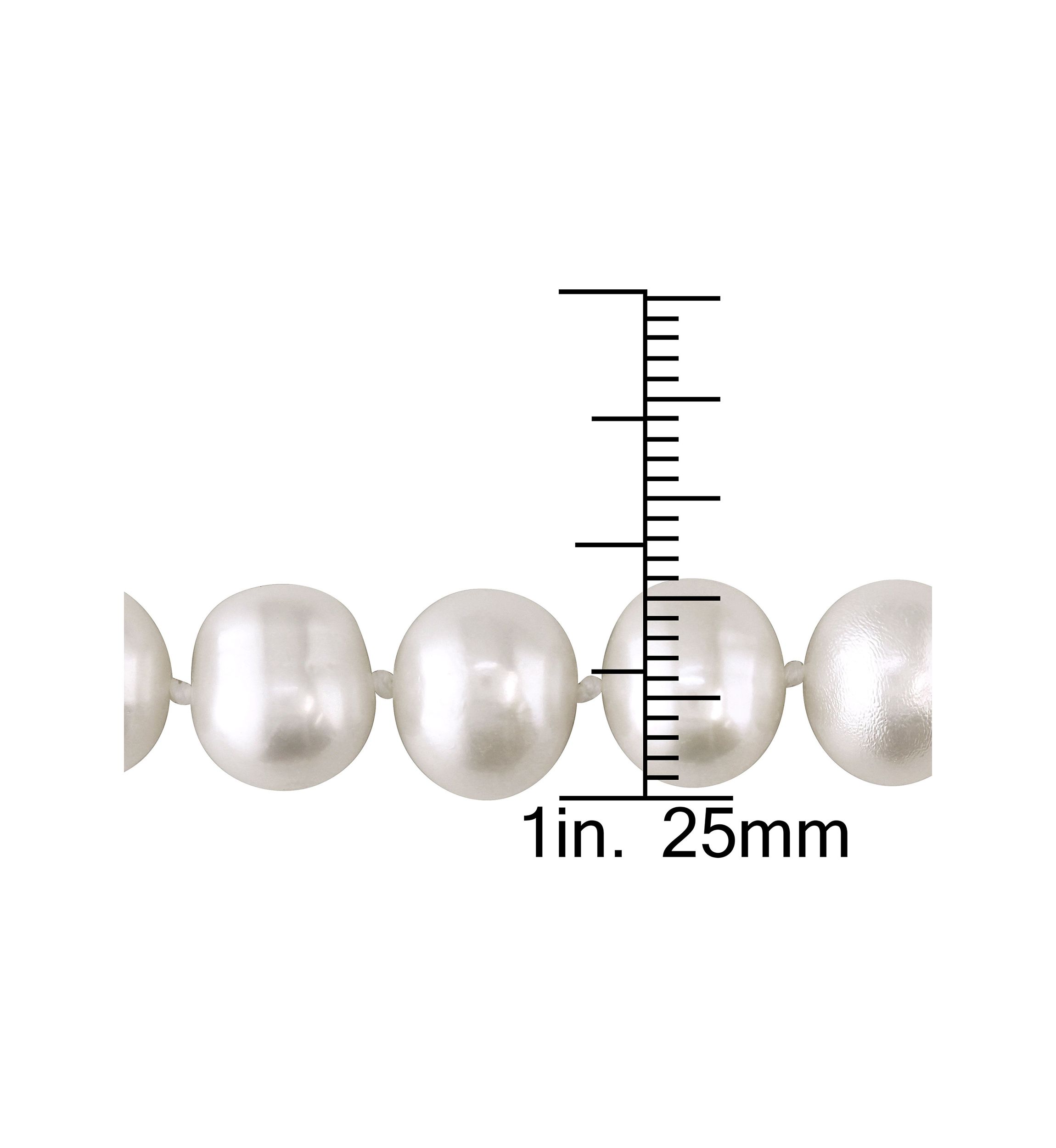 10-11MM Freshwater Baroque Cultured Pearl 18" Strand Necklace with 14k White Gold Clasp