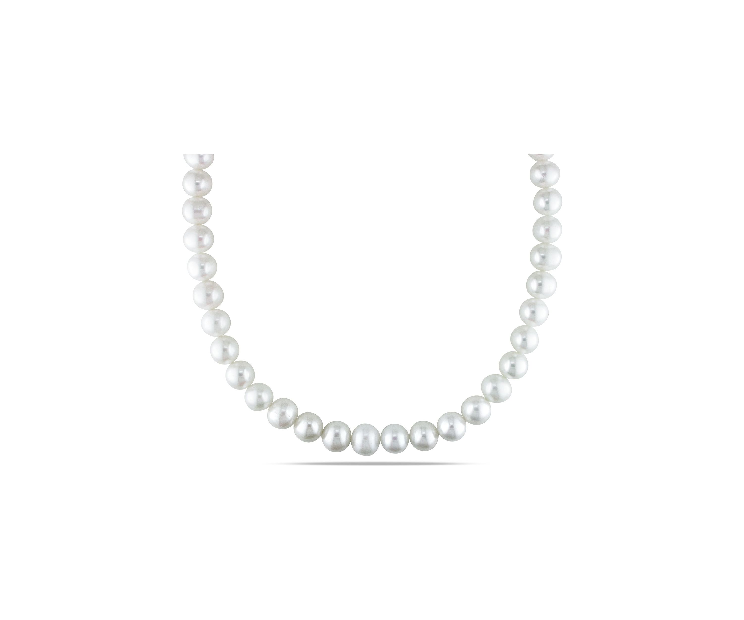 10-11MM Freshwater Cultured Pearl 18" Strand Necklace with Sterling Silver Clasp