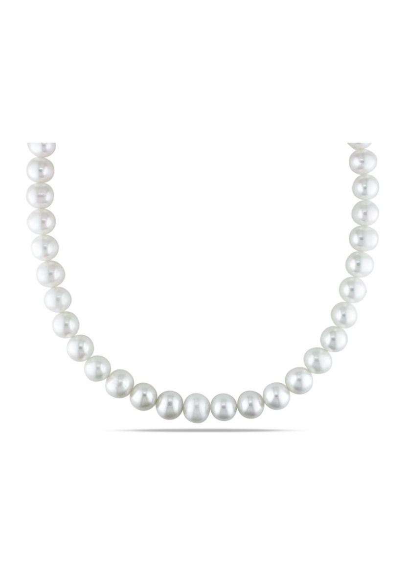 10-11MM Freshwater Cultured Pearl 18" Strand Necklace with Sterling Silver Clasp