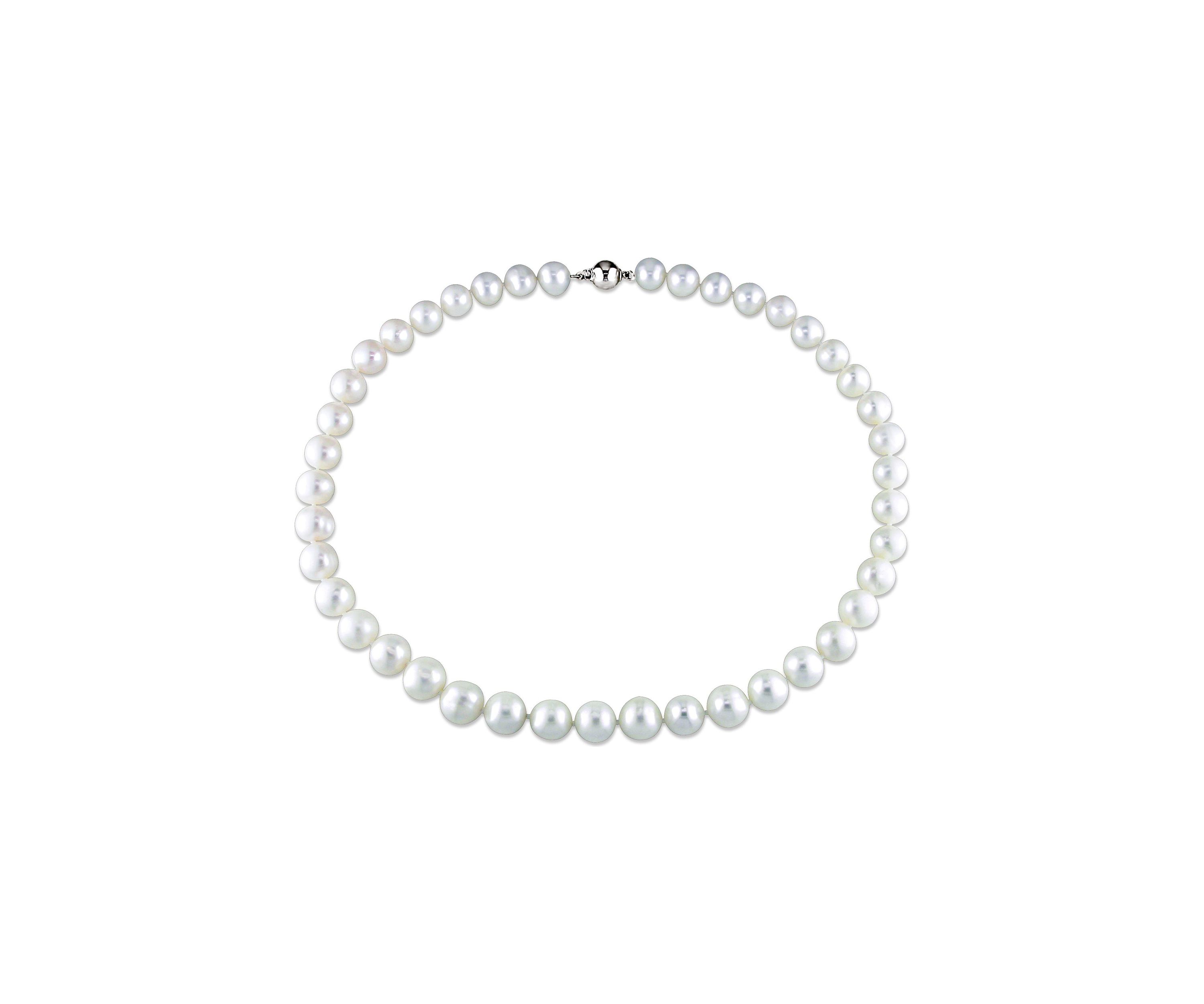 10-11MM Freshwater Cultured Pearl 18" Strand Necklace with Sterling Silver Clasp