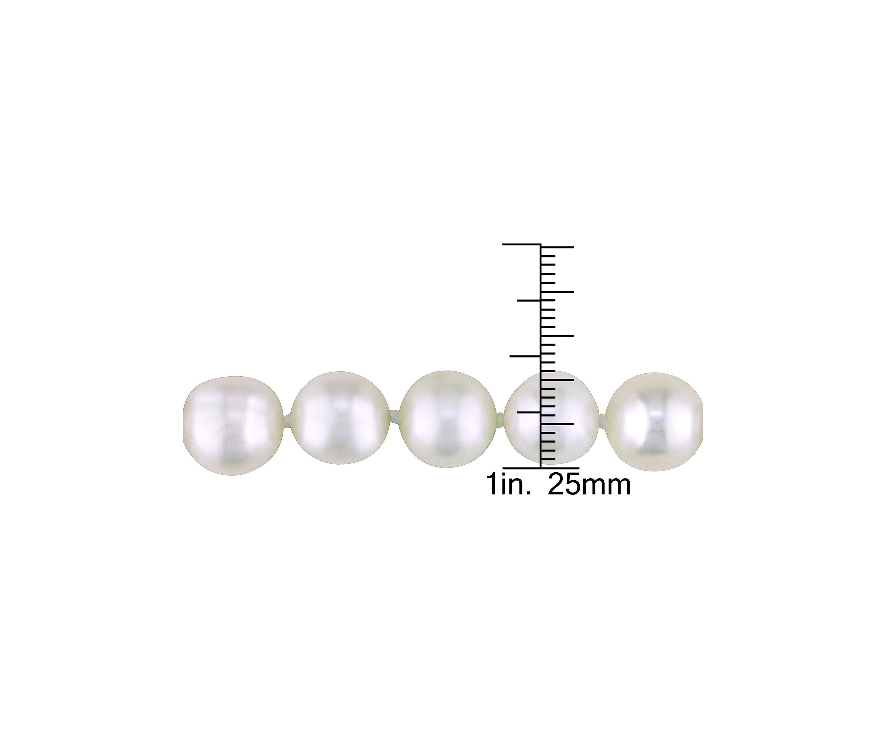 10-11MM Freshwater Cultured Pearl 18" Strand Necklace with Sterling Silver Clasp