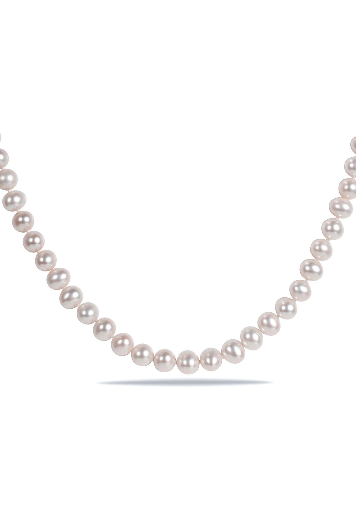 6.5-7MM Cultured Freshwater Pearl 16" Strand Necklace with Sterling Silver Clasp