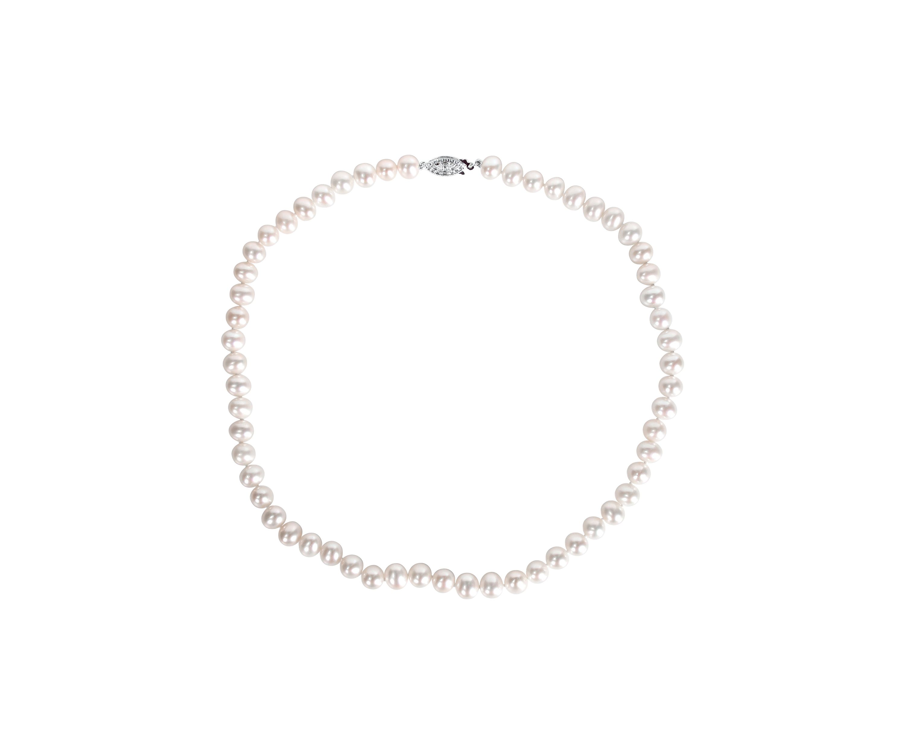 6.5-7MM Cultured Freshwater Pearl 16" Strand Necklace with Sterling Silver Clasp