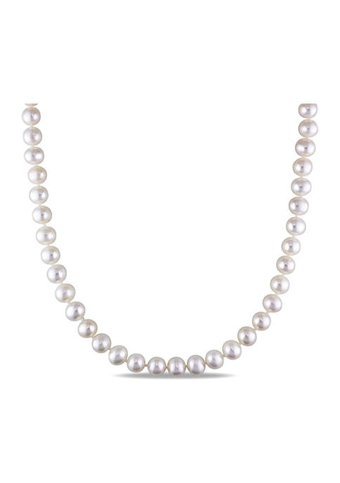 Cultured Freshwater Pearl 16" Strand Necklace with Sterling Silver Clasp