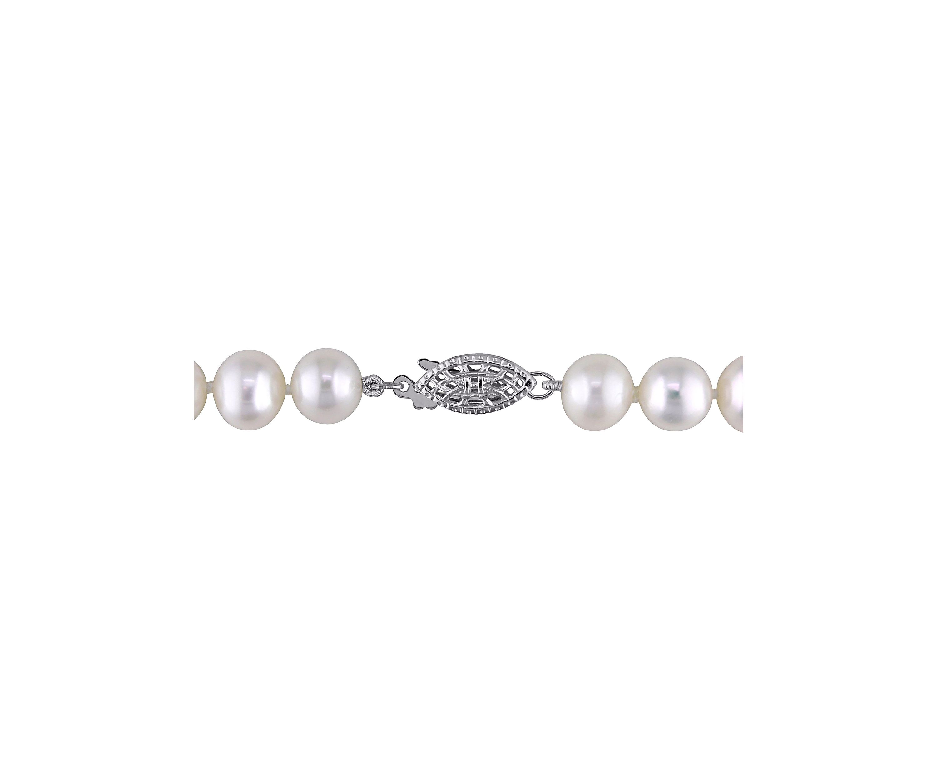7-7.5MM Cultured Freshwater Pearl 16" Strand Necklace with Sterling Silver Clasp