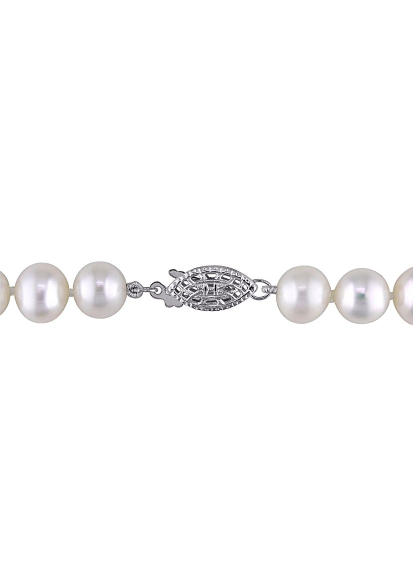 7-7.5MM Cultured Freshwater Pearl 16" Strand Necklace with Sterling Silver Clasp