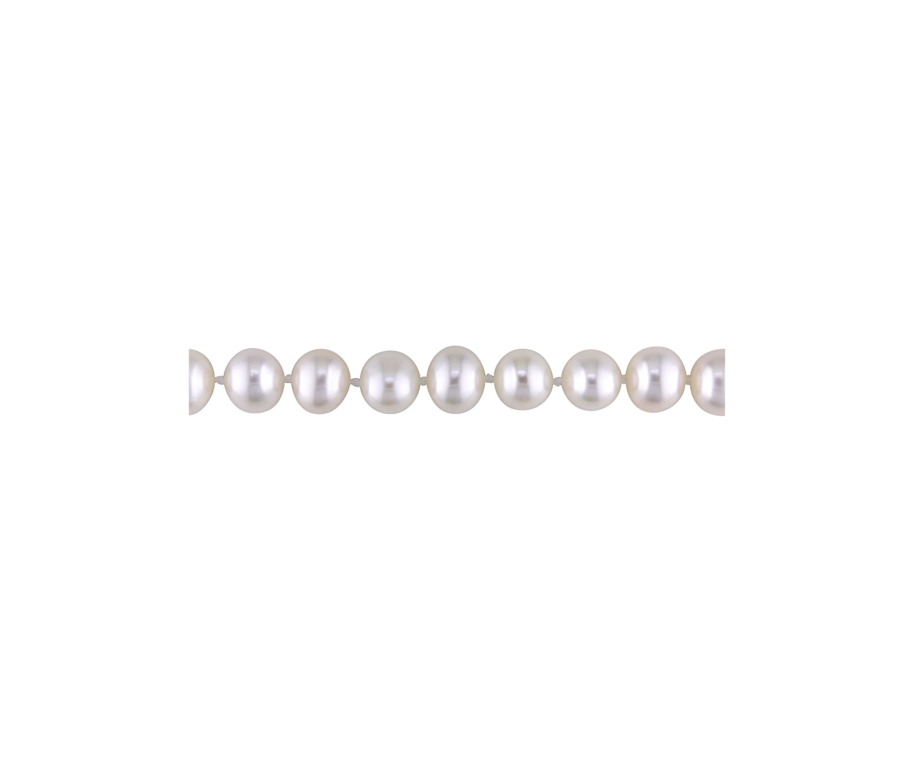 7-7.5MM Cultured Freshwater Pearl 16" Strand Necklace with Sterling Silver Clasp