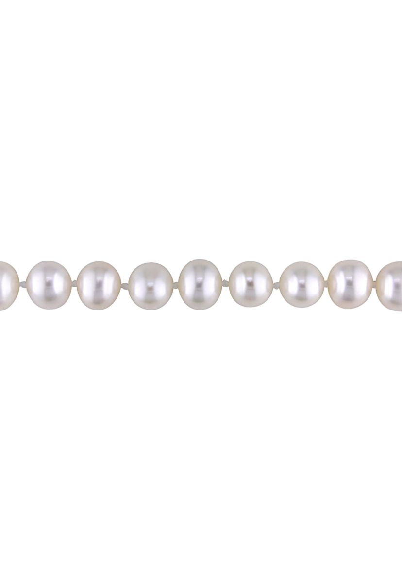 7-7.5MM Cultured Freshwater Pearl 16" Strand Necklace with Sterling Silver Clasp