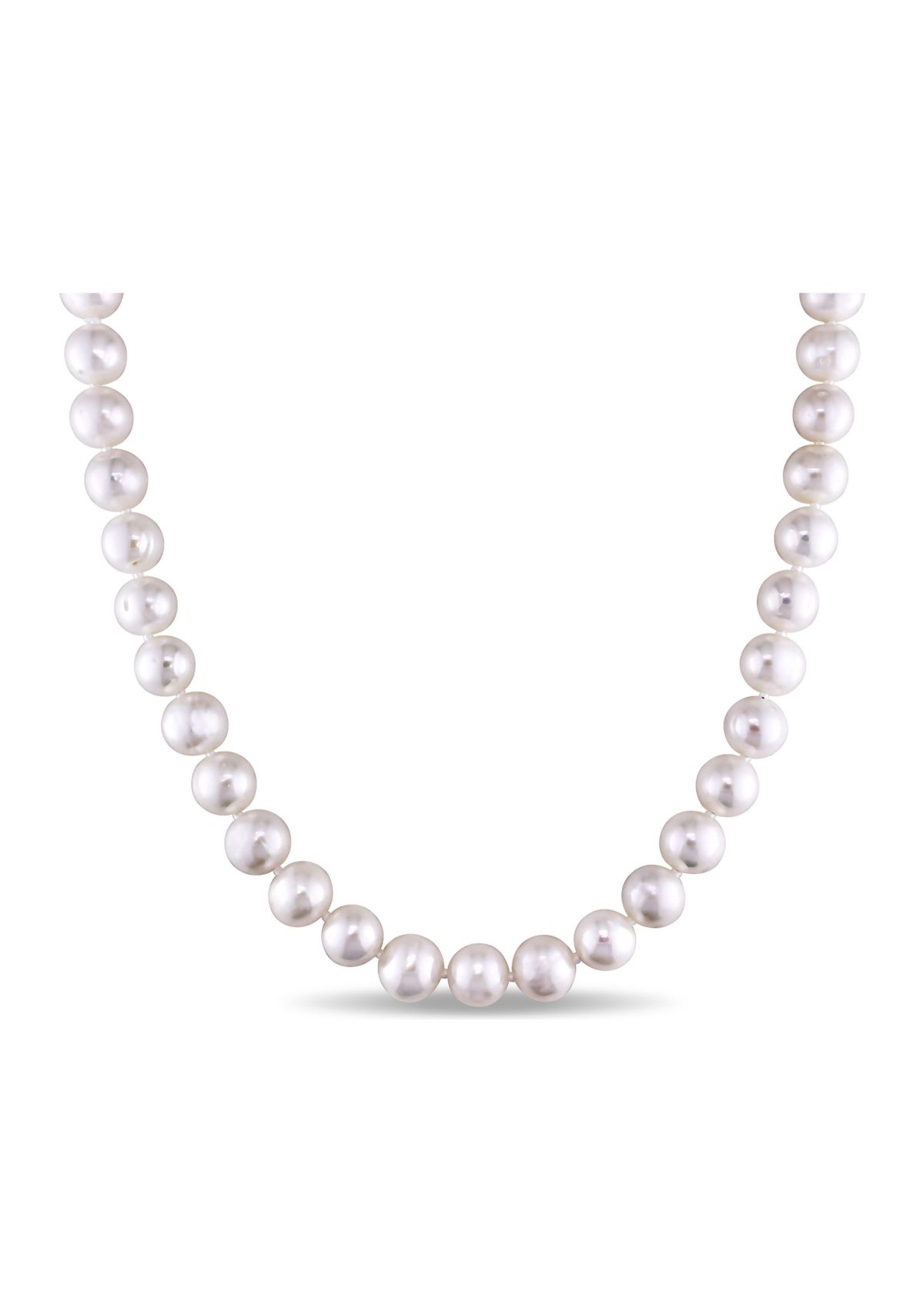 7.5-8MM Cultured Freshwater Pearl 18" Strand Necklace with Sterling Silver Clasp