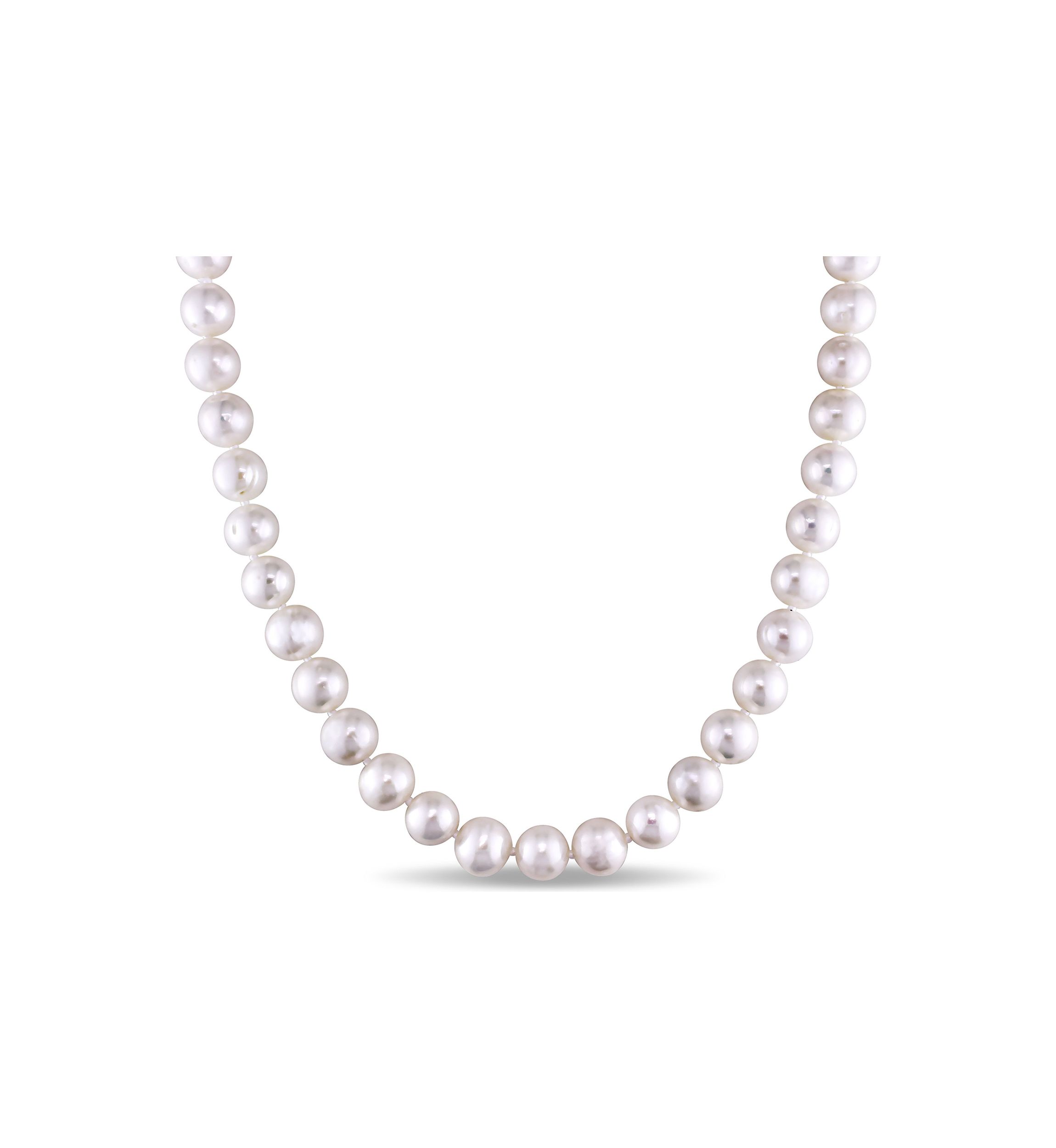 7.5-8MM Cultured Freshwater Pearl 18" Strand Necklace with Sterling Silver Clasp
