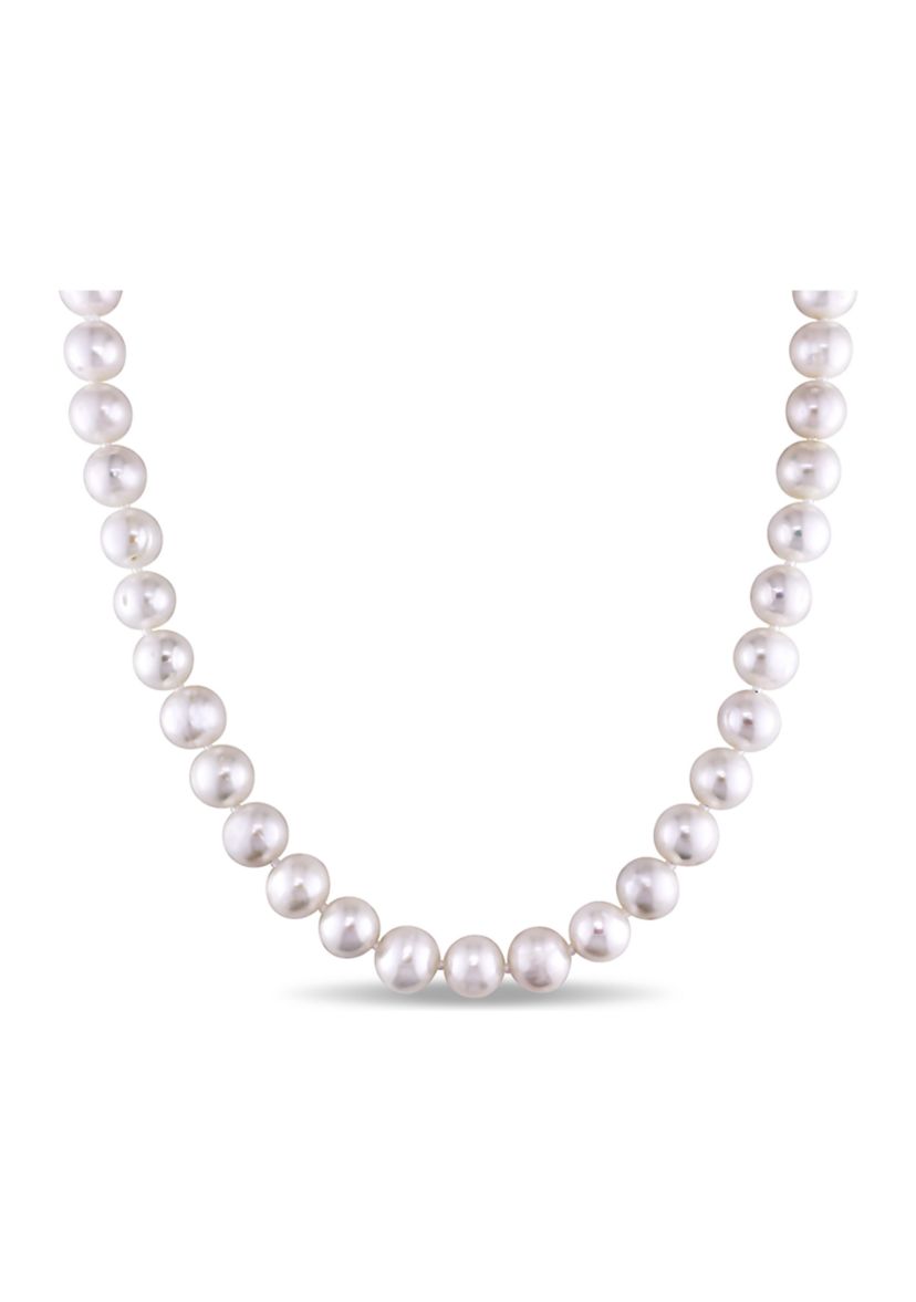 7.5-8MM Cultured Freshwater Pearl 18" Strand Necklace with Sterling Silver Clasp