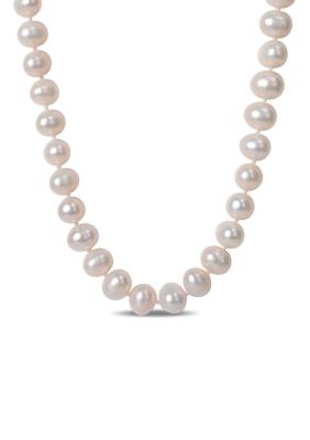 Belk & Co 7.5-8MM Cultured Freshwater Pearl 24" Strand Necklace with Sterling Silver Clasp, White