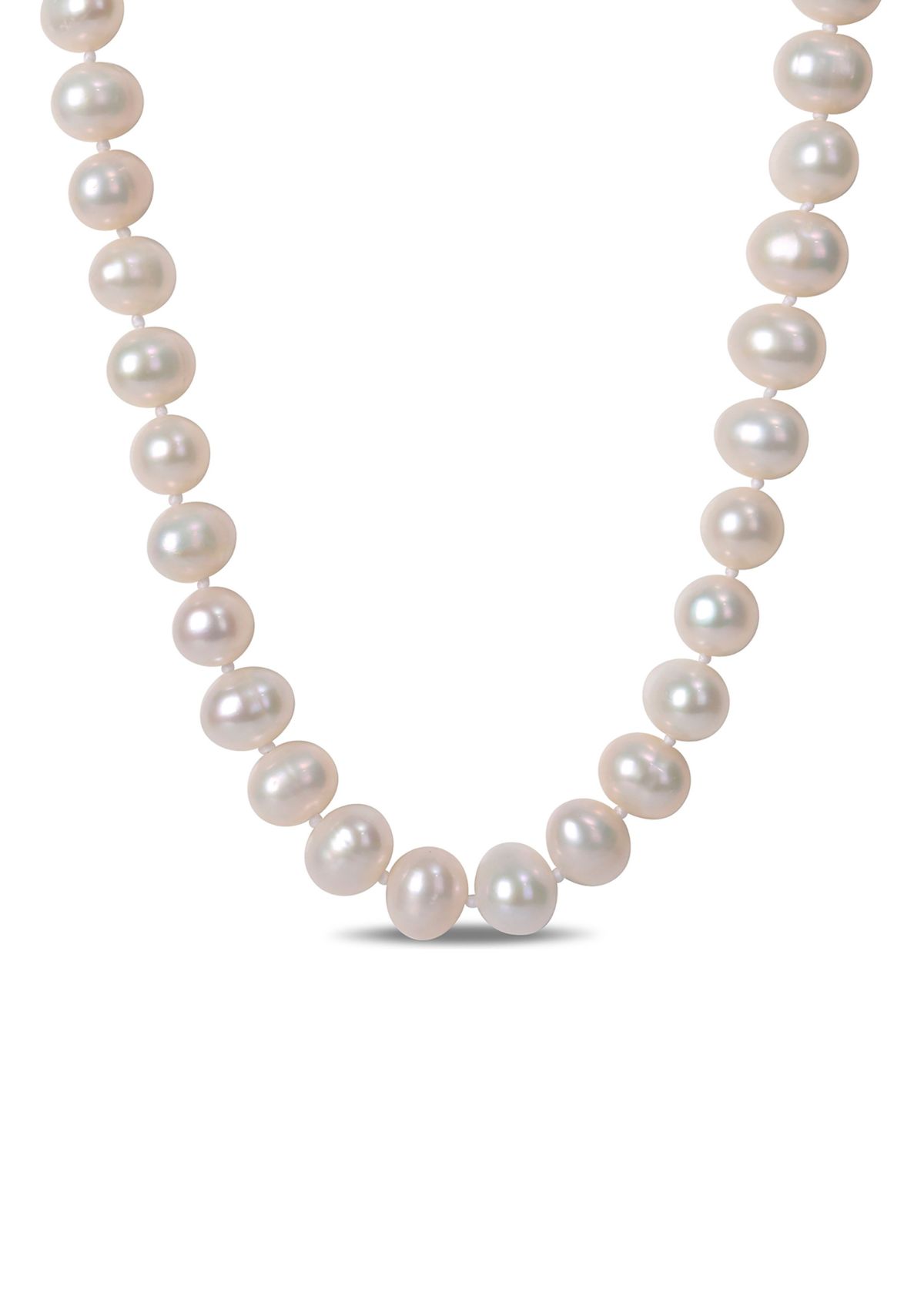 7.5-8MM Cultured Freshwater Pearl 24" Strand Necklace with Sterling Silver Clasp