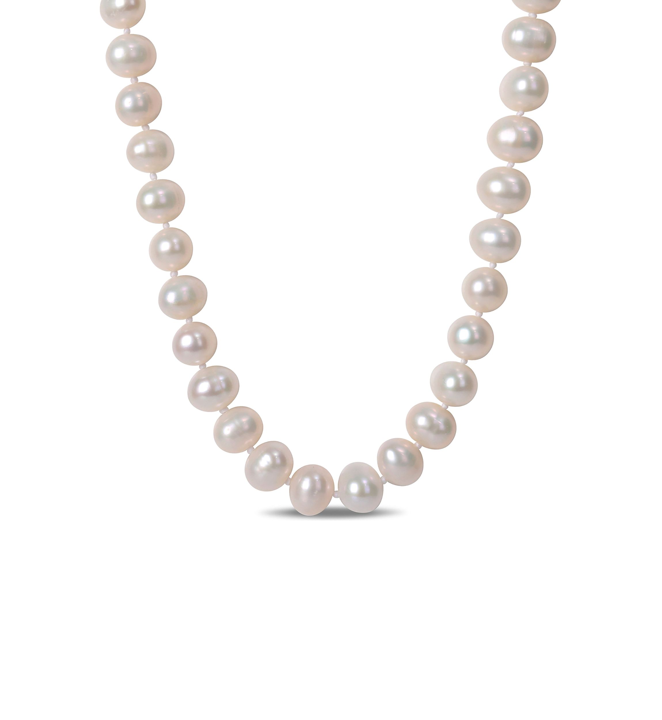 7.5-8MM Cultured Freshwater Pearl 24" Strand Necklace with Sterling Silver Clasp