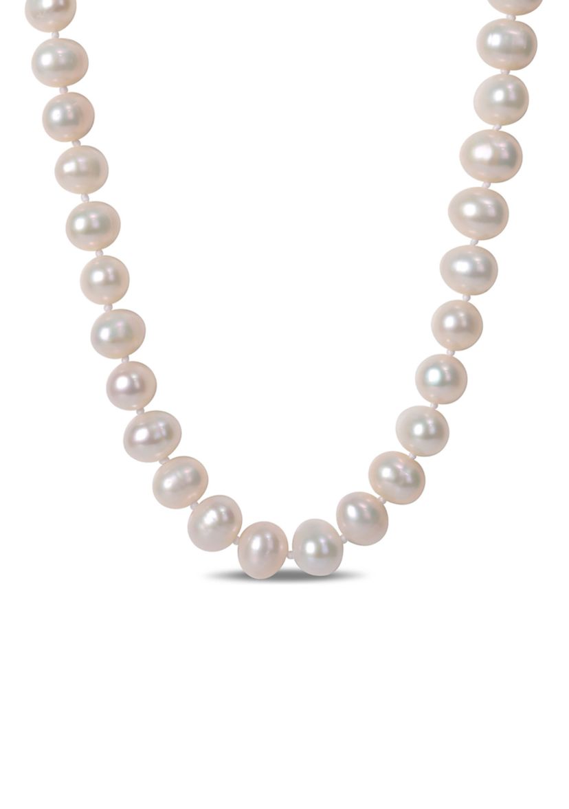 7.5-8MM Cultured Freshwater Pearl 24" Strand Necklace with Sterling Silver Clasp