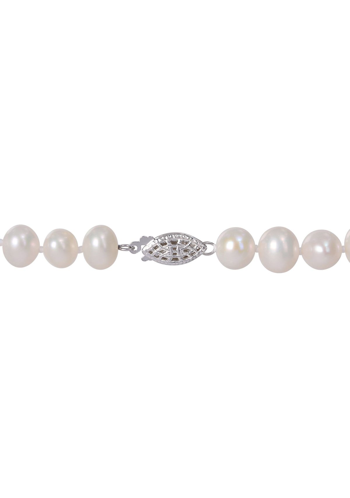 7.5-8MM Cultured Freshwater Pearl 24" Strand Necklace with Sterling Silver Clasp