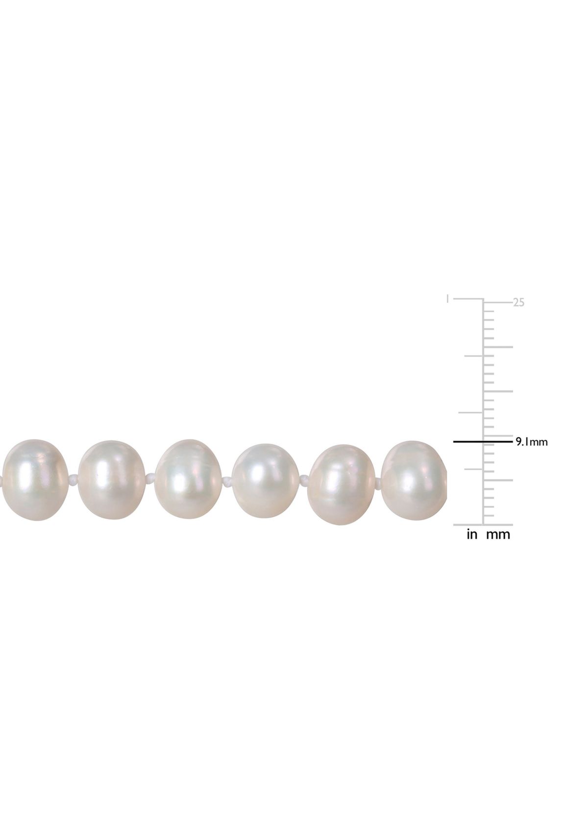 7.5-8MM Cultured Freshwater Pearl 24" Strand Necklace with Sterling Silver Clasp
