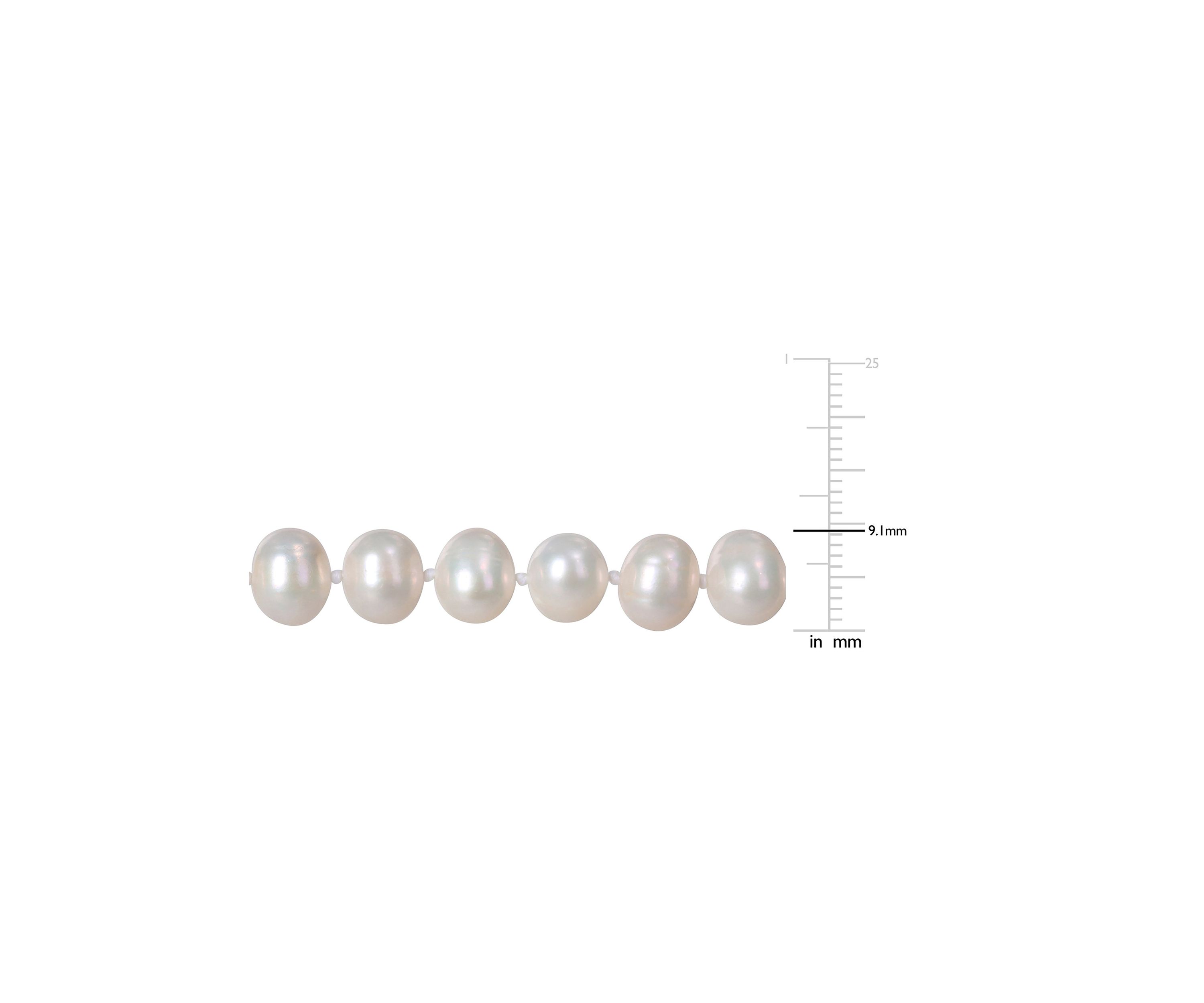 7.5-8MM Cultured Freshwater Pearl 24" Strand Necklace with Sterling Silver Clasp