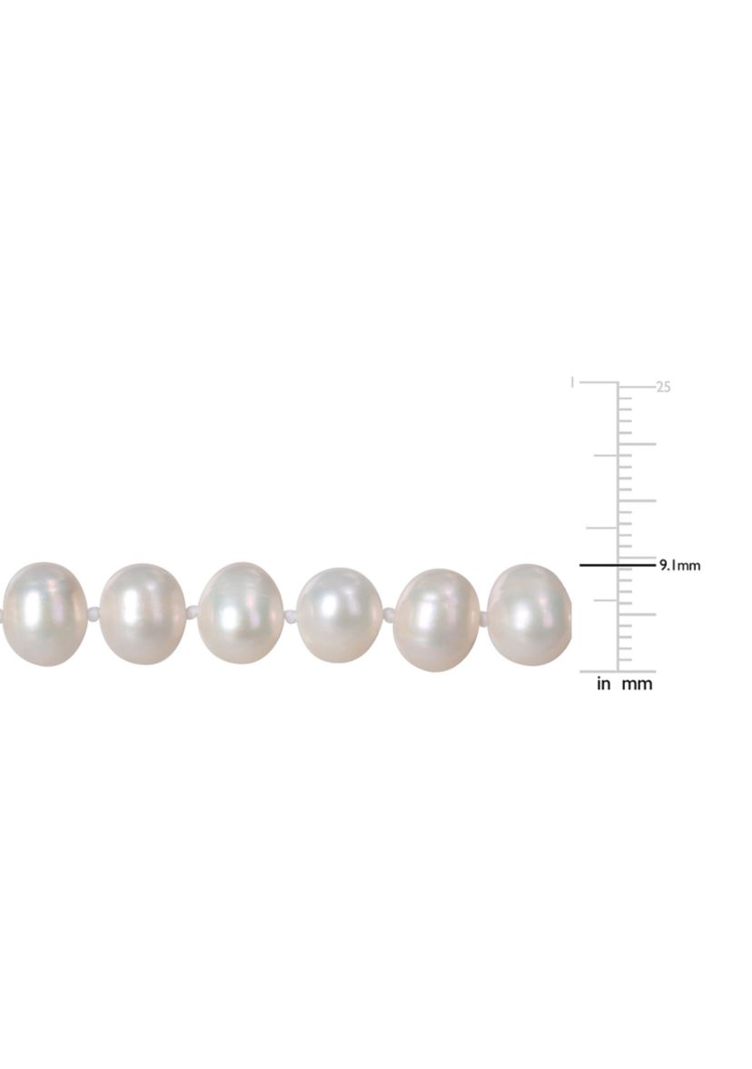 7.5-8MM Cultured Freshwater Pearl 24" Strand Necklace with Sterling Silver Clasp