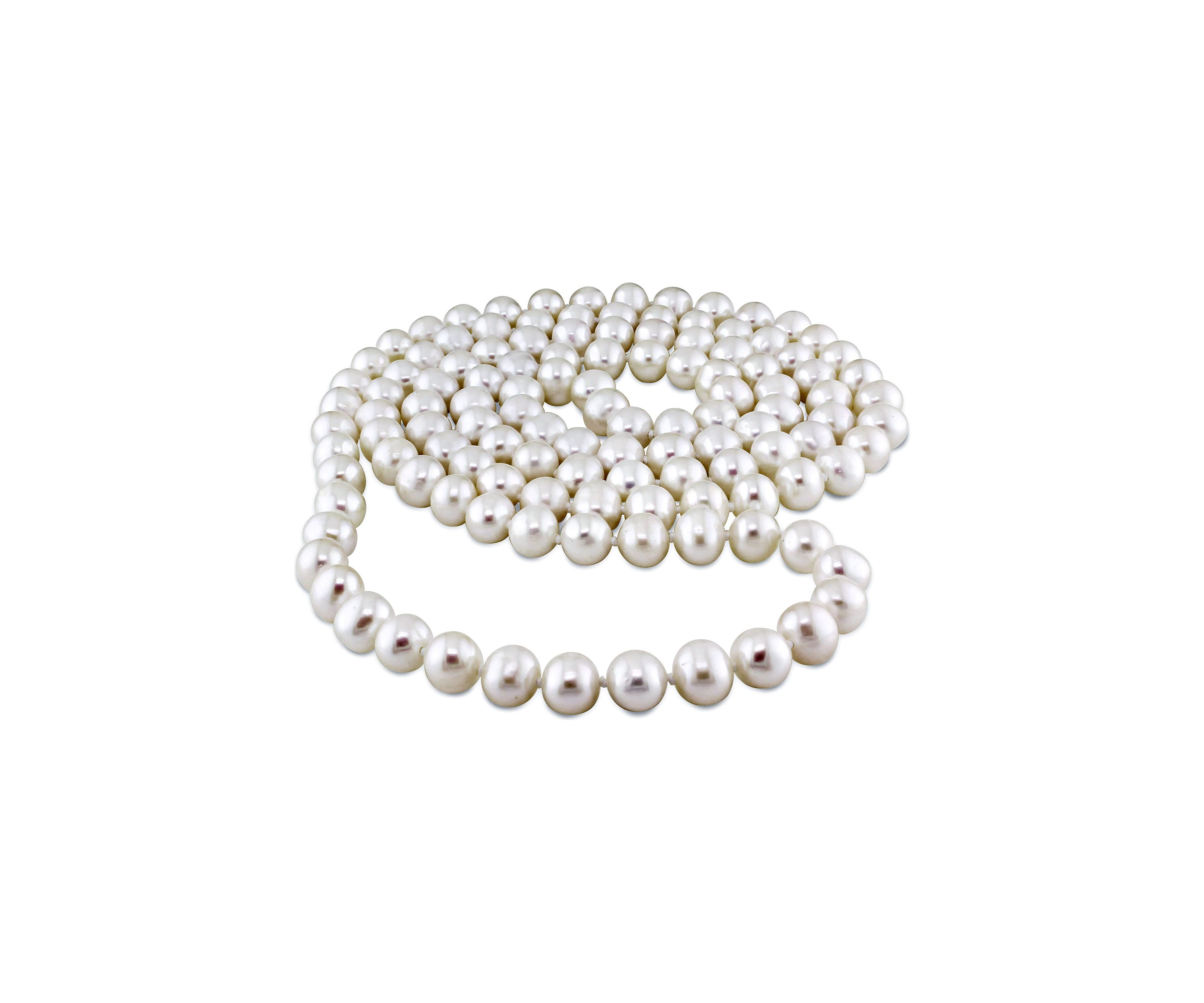7.5-8MM Cultured Freshwater Pearl 36" Endless Strand Necklace