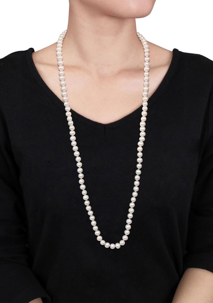7.5-8MM Cultured Freshwater Pearl 36" Endless Strand Necklace