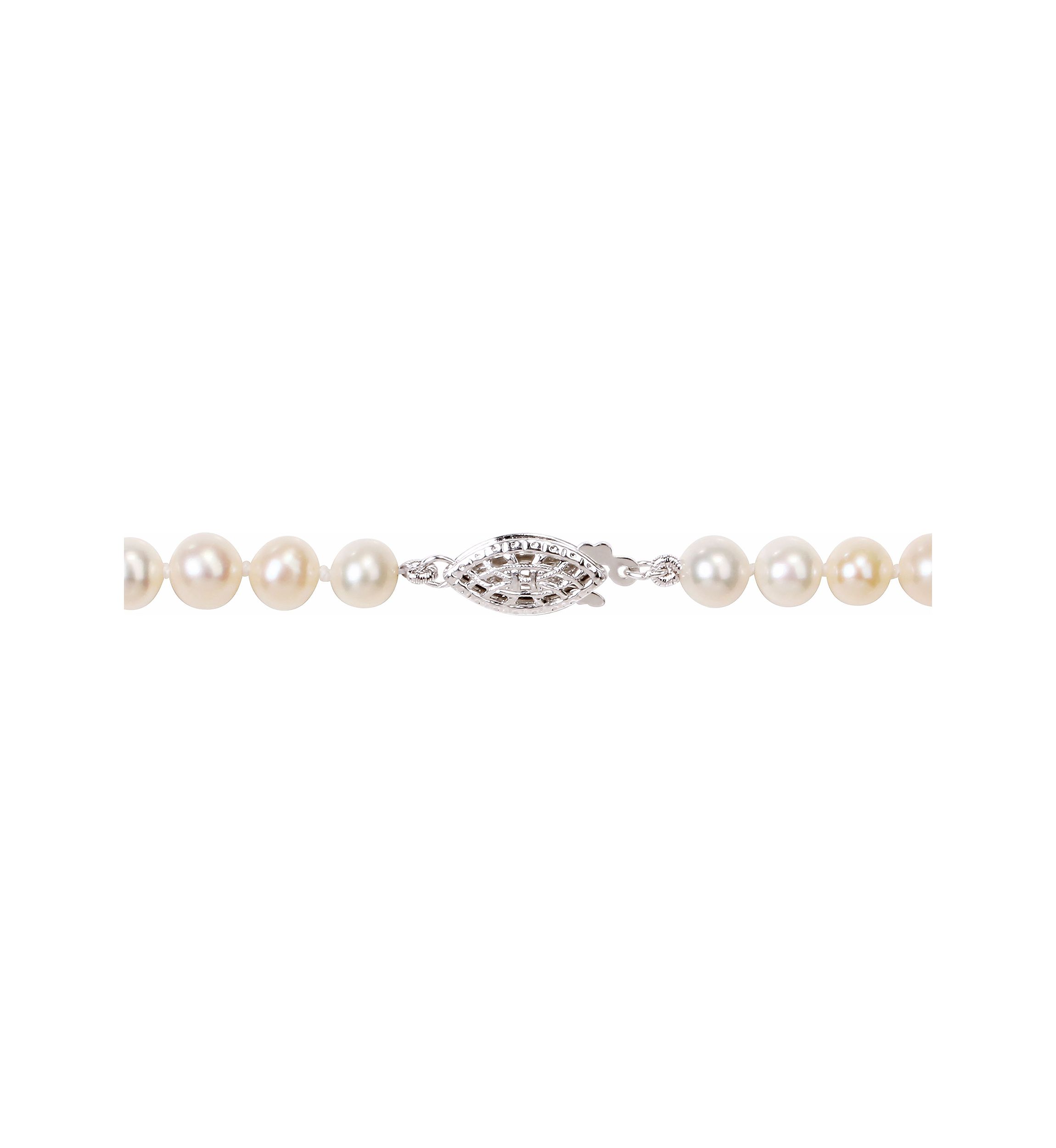 5-6MM Freshwater Cultured Pearl 24" Strand Necklace with Sterling Silver Clasp