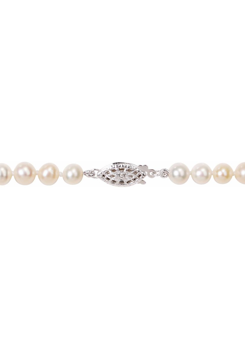5-6MM Freshwater Cultured Pearl 24" Strand Necklace with Sterling Silver Clasp