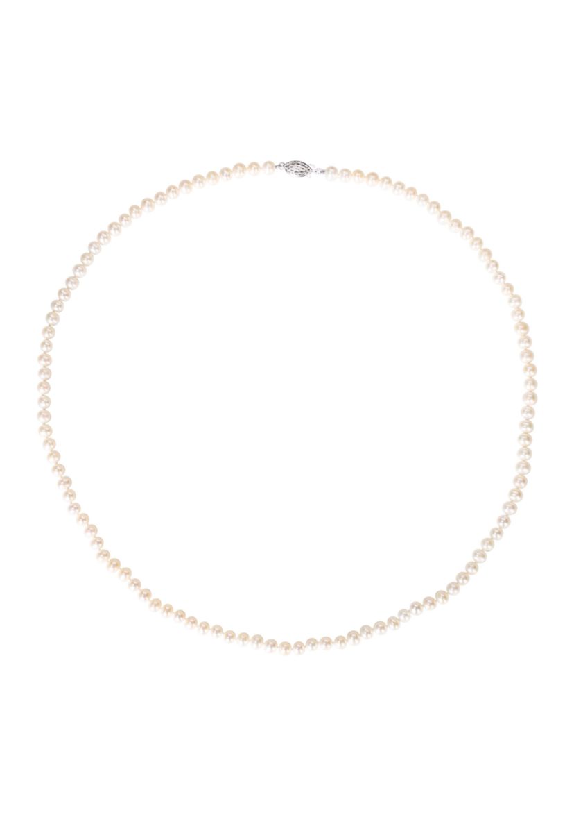 5-6MM Freshwater Cultured Pearl 24" Strand Necklace with Sterling Silver Clasp