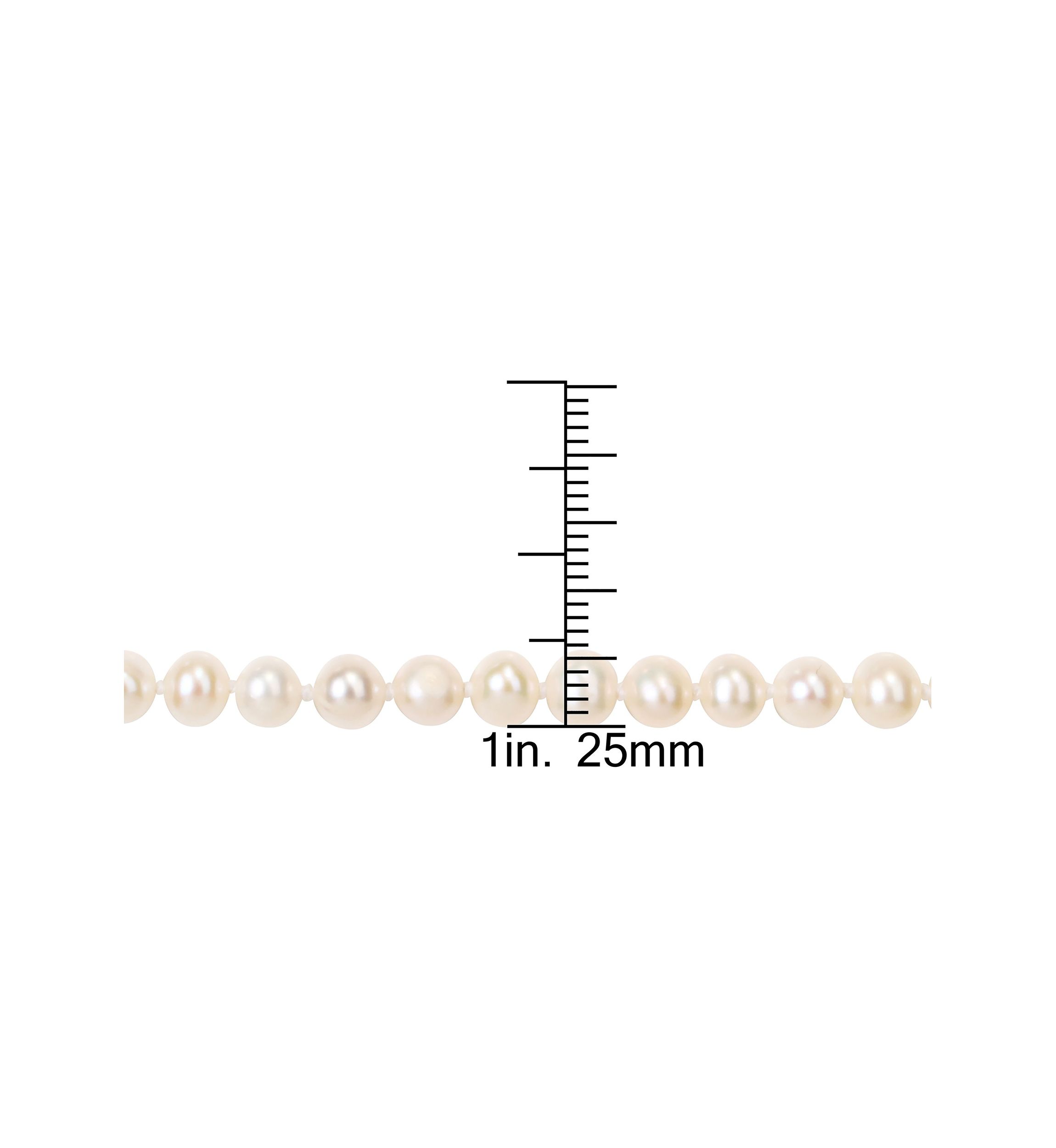 5-6MM Freshwater Cultured Pearl 24" Strand Necklace with Sterling Silver Clasp