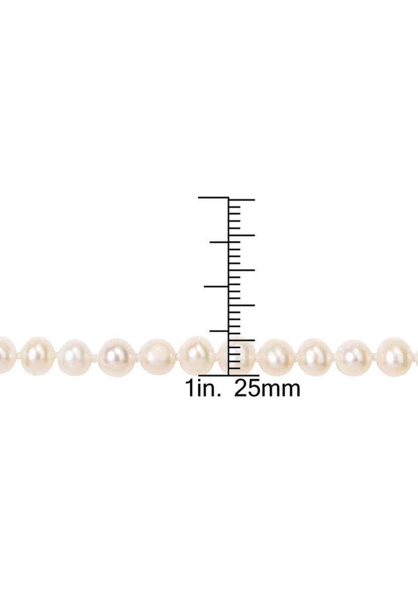 5-6MM Freshwater Cultured Pearl 24" Strand Necklace with Sterling Silver Clasp