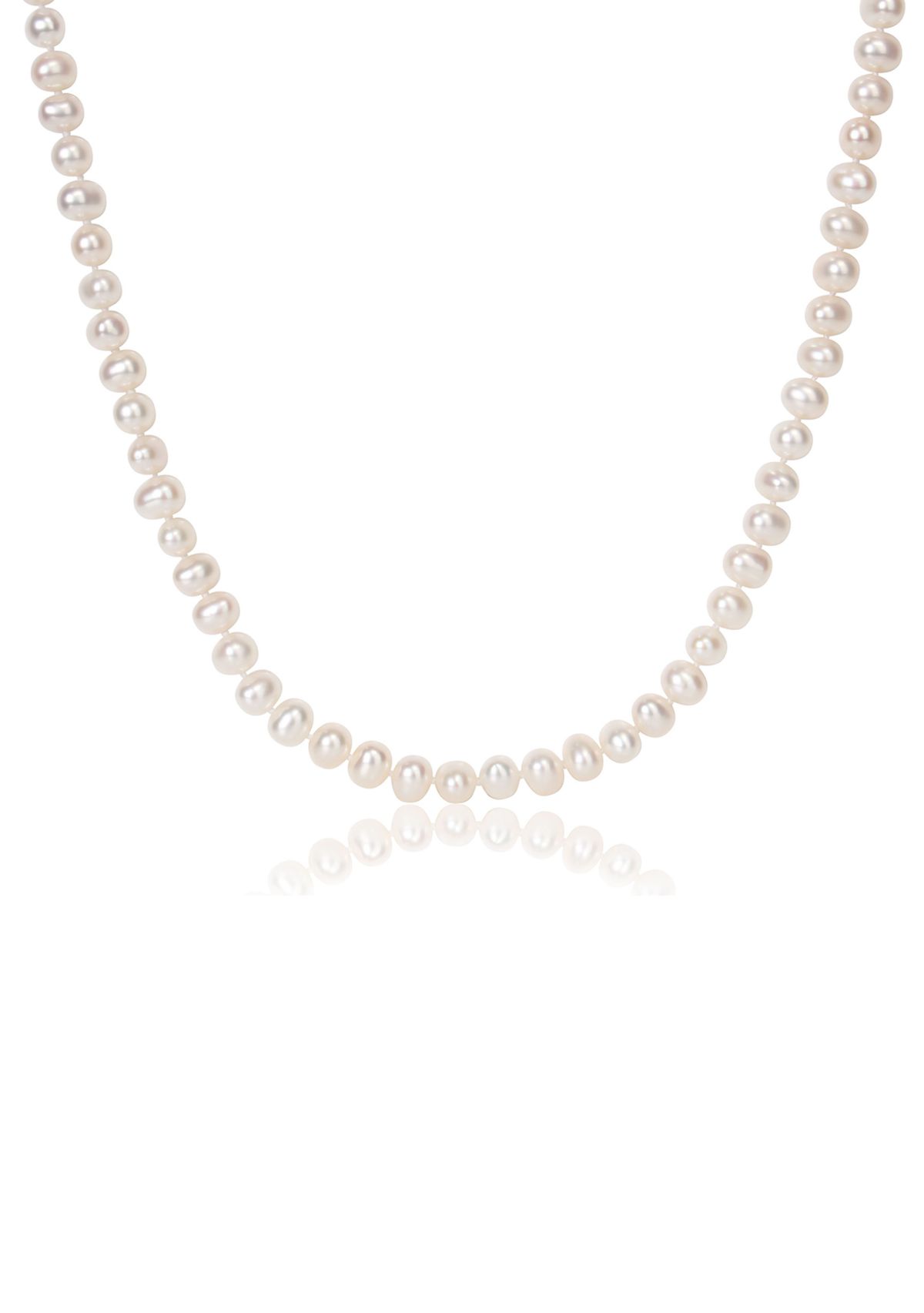 6-7MM Cultured Freshwater Pearl 20" Strand Necklace with Sterling Silver Clasp