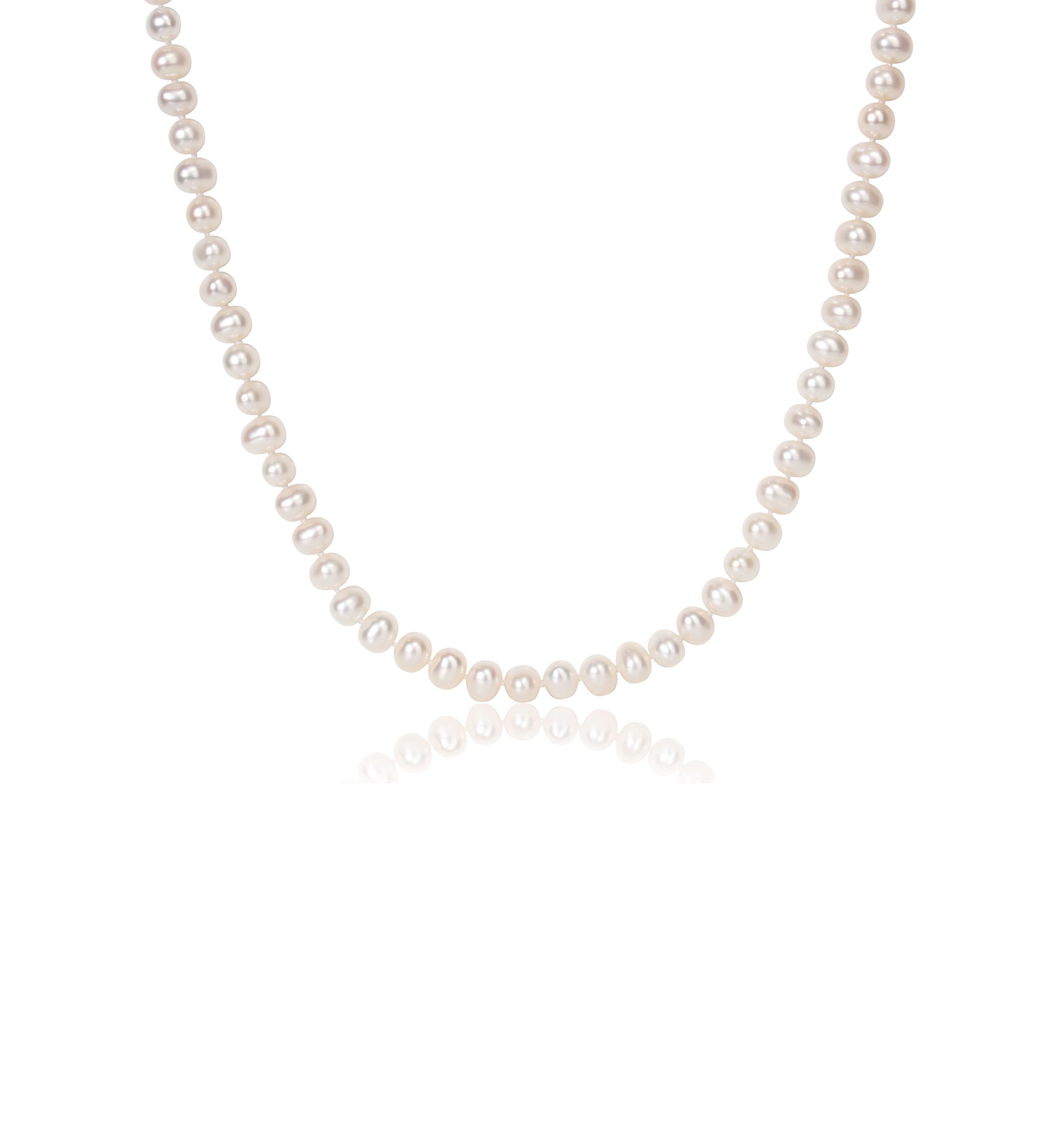 6-7MM Cultured Freshwater Pearl 20" Strand Necklace with Sterling Silver Clasp