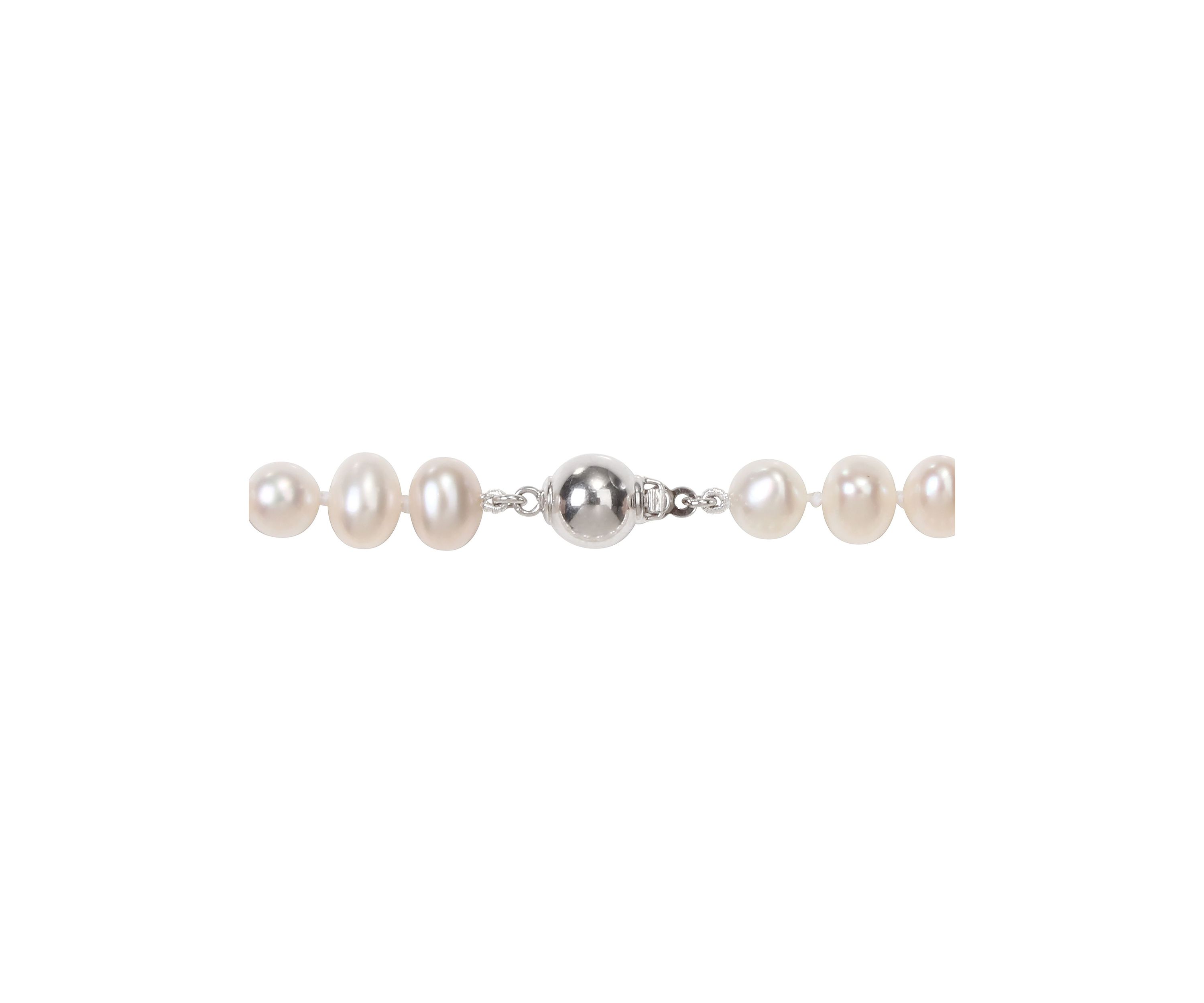 6-7MM Cultured Freshwater Pearl 20" Strand Necklace with Sterling Silver Clasp
