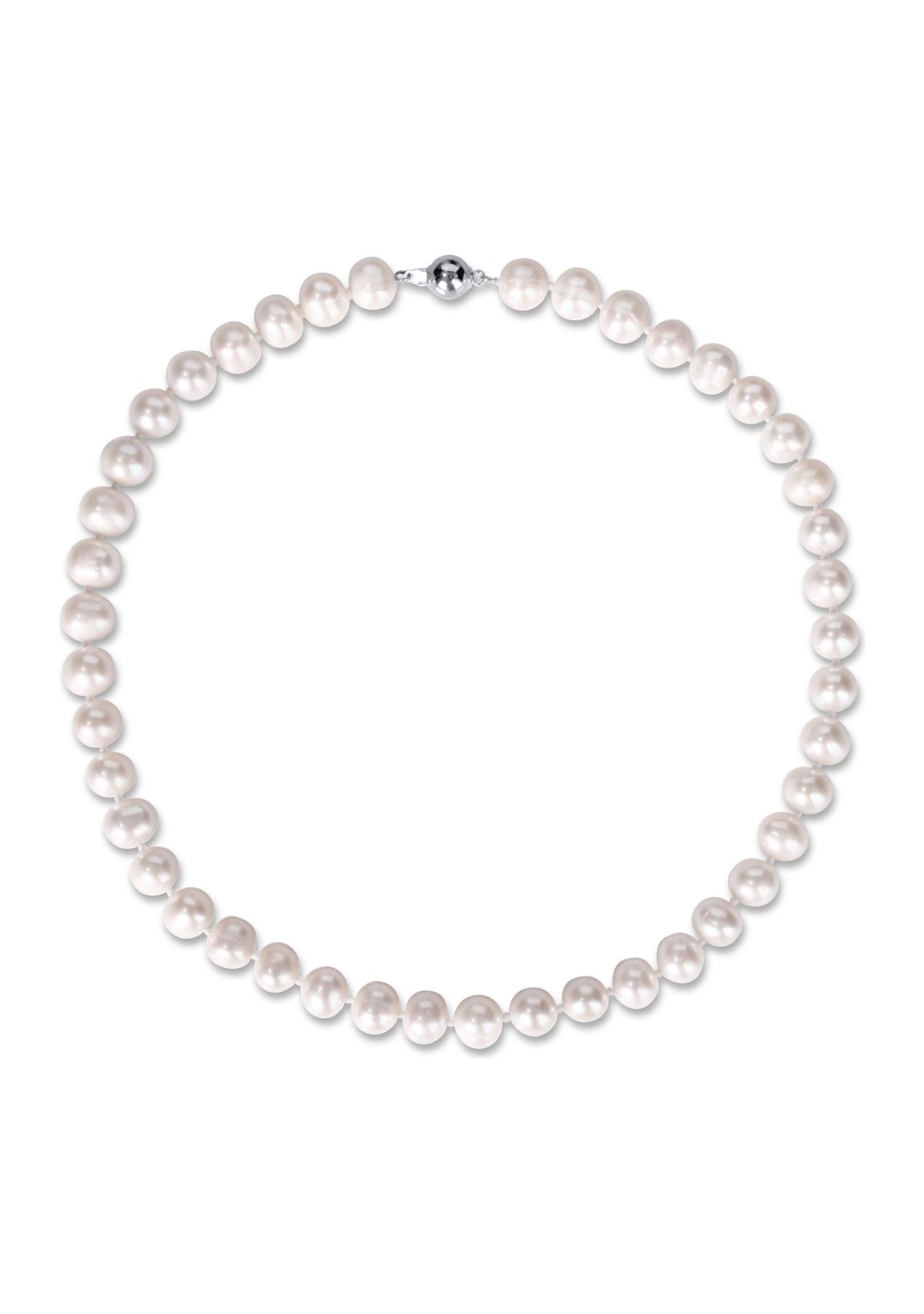 2-Piece Set 8-10MM Freshwater Cultured Pearl 18" Strand Necklace and Stud Earrings