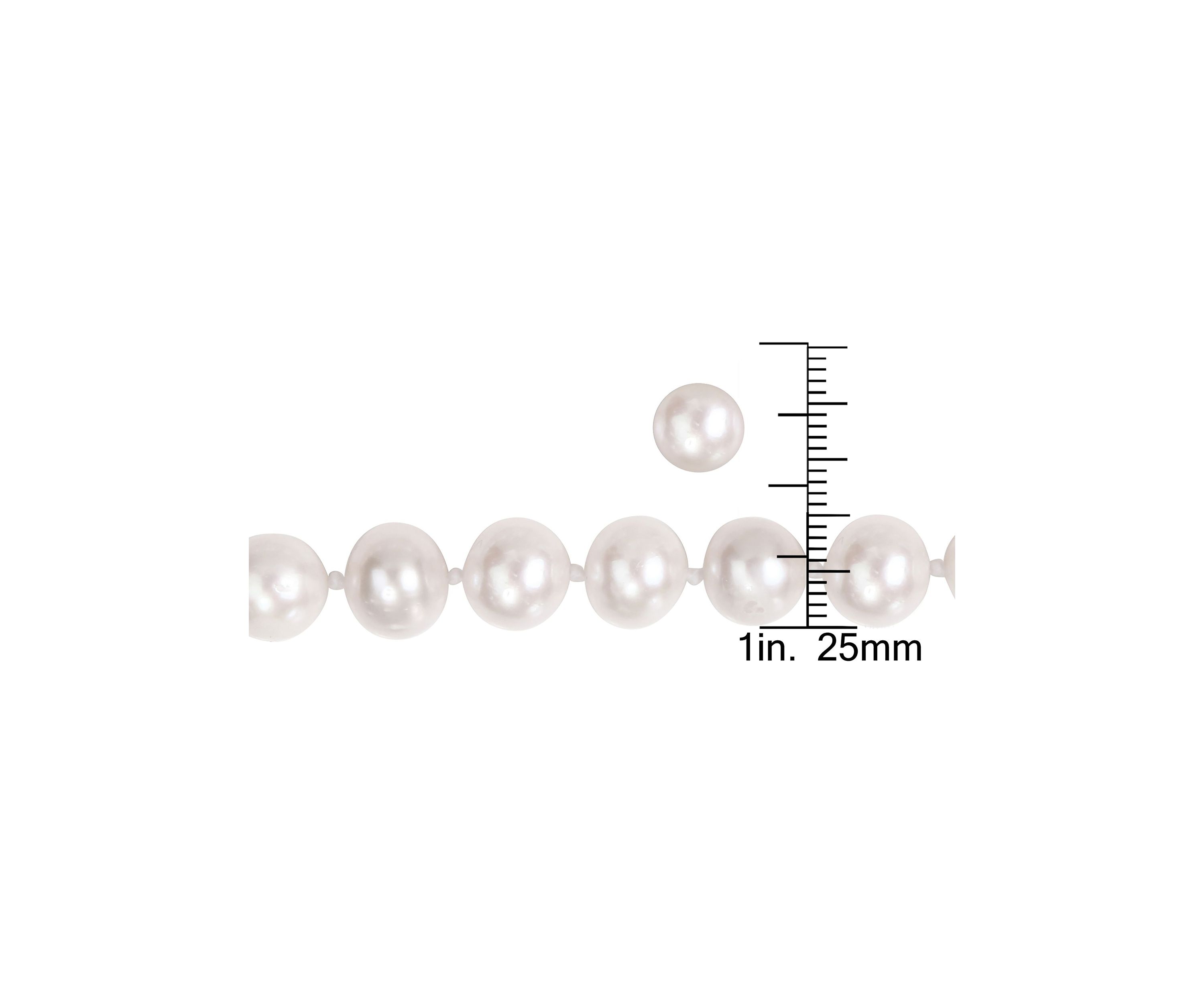 2-Piece Set 8-10MM Freshwater Cultured Pearl 18" Strand Necklace and Stud Earrings