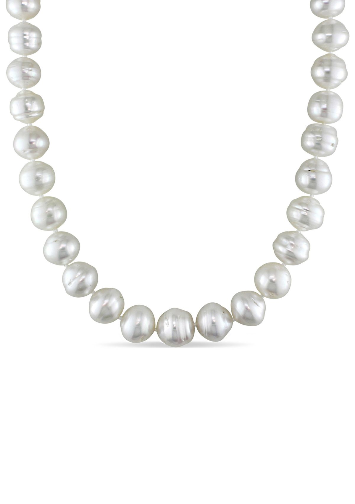 11-14MM South Sea Pearl Graduated 18" Strand Necklace with 14k White Gold Diamond Clasp