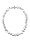 South Sea Pearl Graduated 18" Strand Necklace with 14k White Gold Diamond Clasp