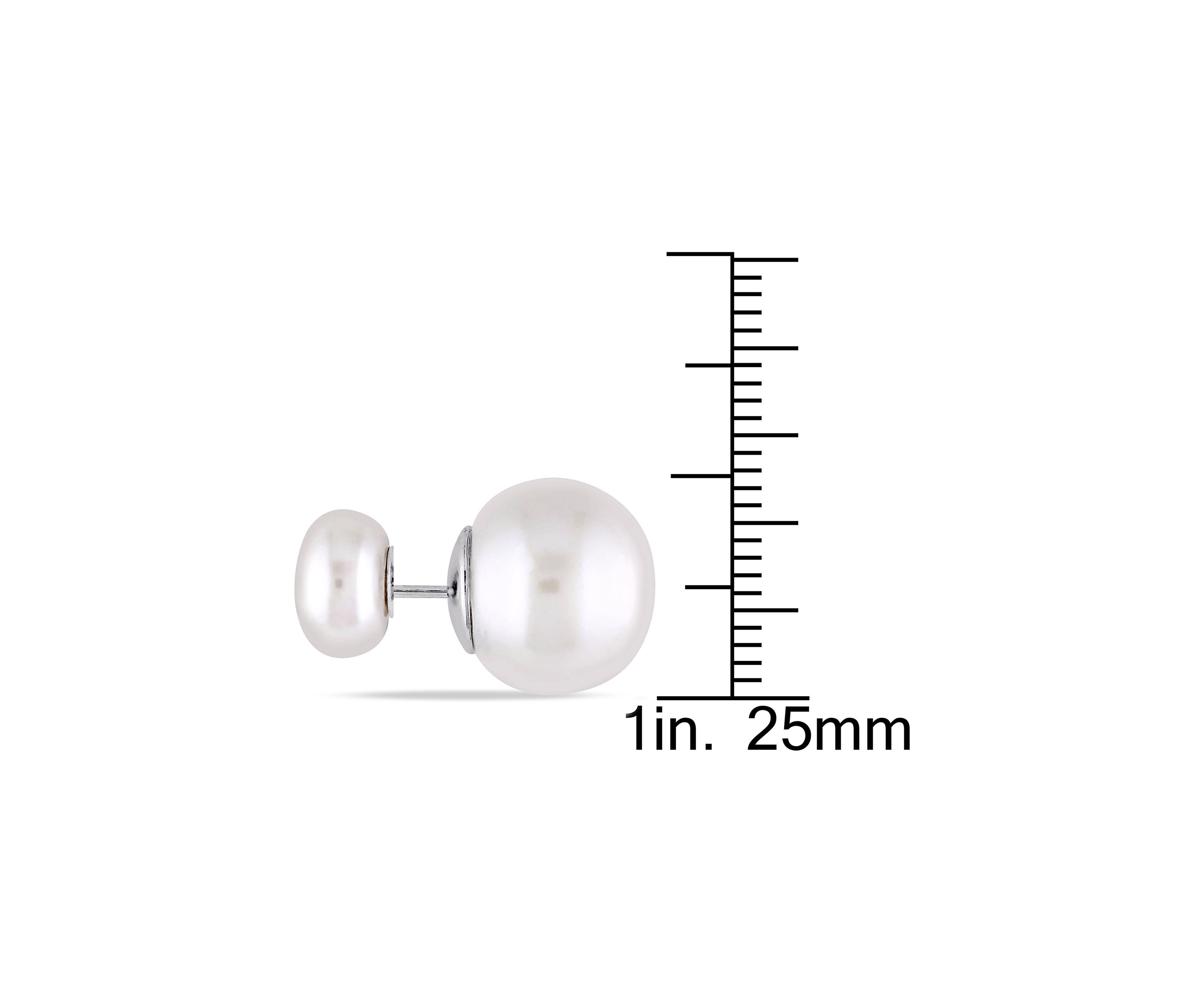 8-13MM Cultured Freshwater Pearl Tribal Earrings in Sterling Silver