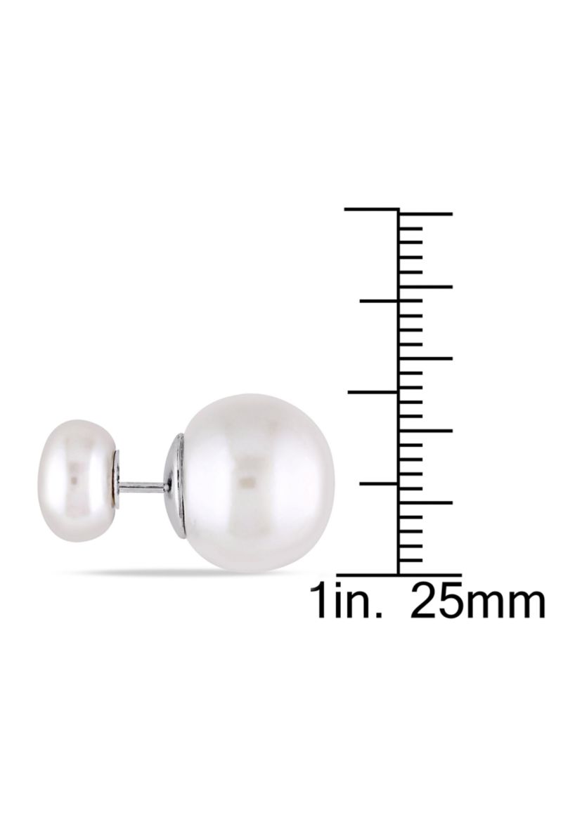 8-13MM Cultured Freshwater Pearl Tribal Earrings in Sterling Silver
