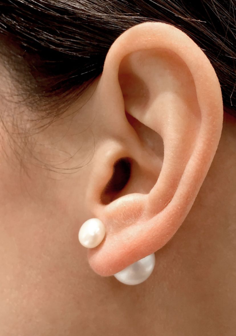 8-13MM Cultured Freshwater Pearl Tribal Earrings in Sterling Silver