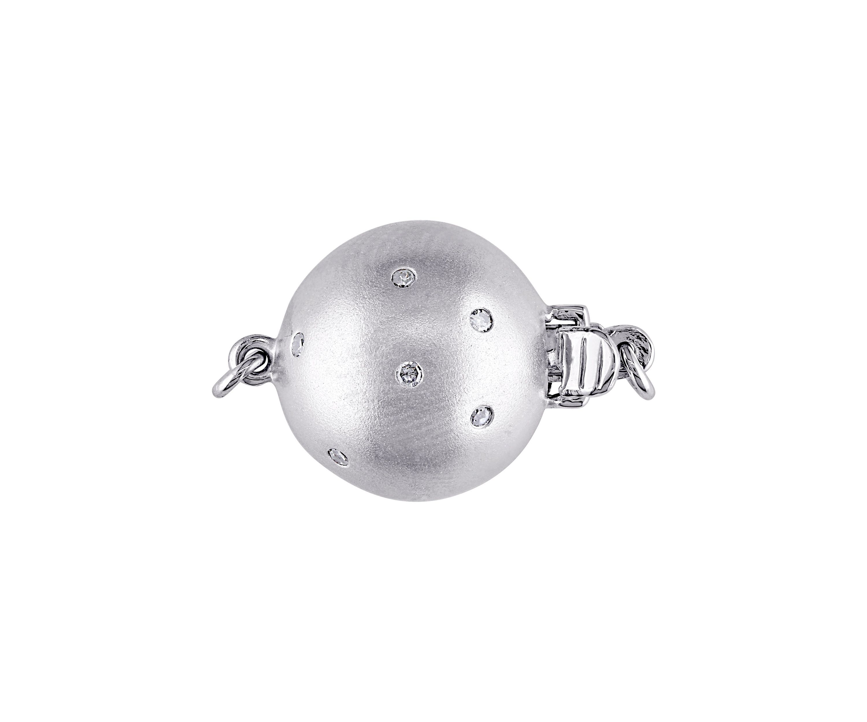 10-12MM South Sea Pearl 18" Strand Necklace with Diamond Clasp in 14k White Gold
