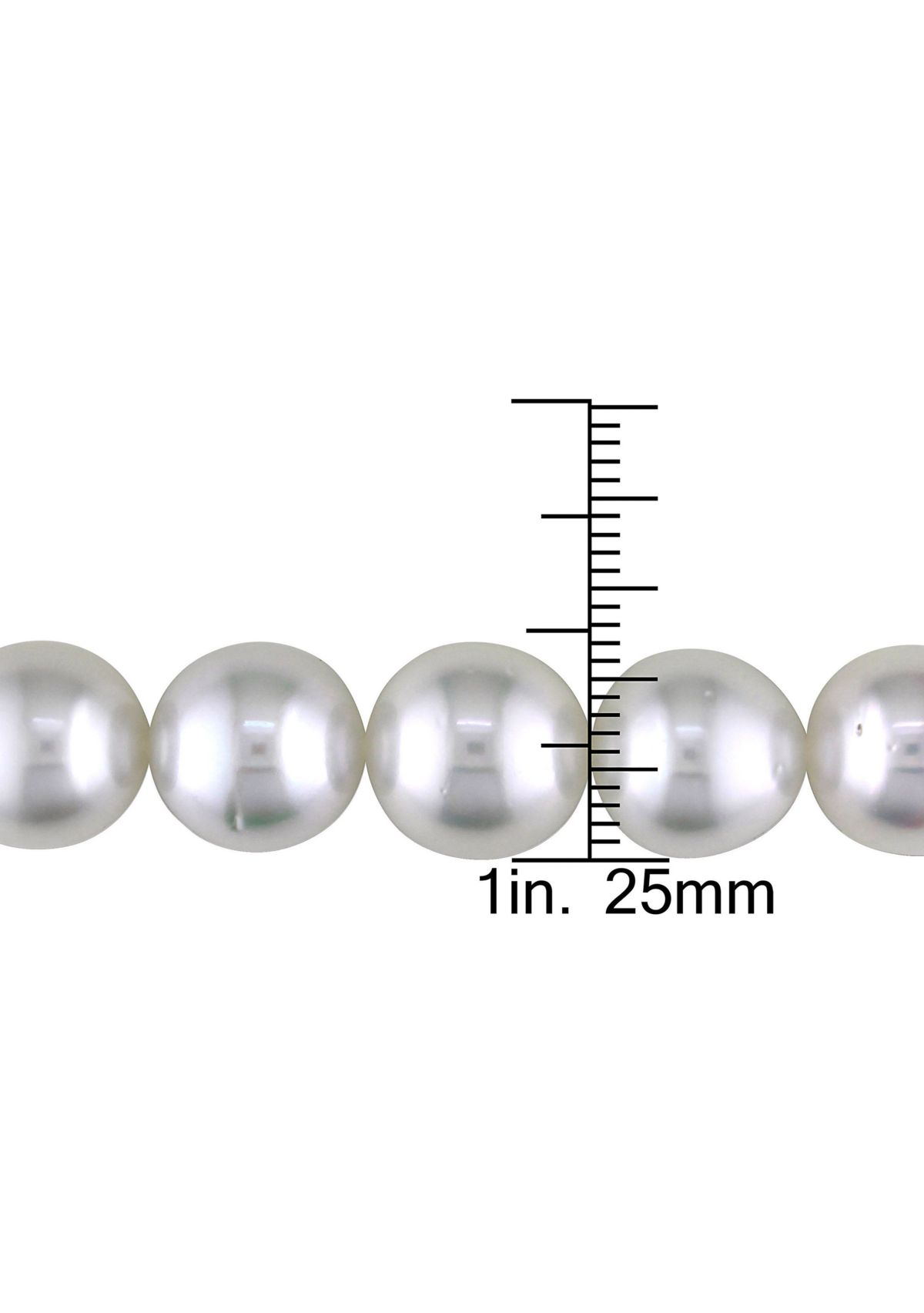 10-12MM South Sea Pearl 18" Strand Necklace with Diamond Clasp in 14k White Gold