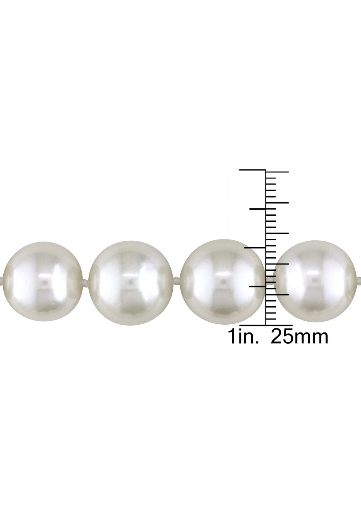 12-14MM South Sea Pearl Graduated 18" Strand Necklace with 14k White Gold Diamond Clasp